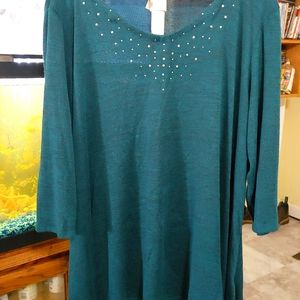 Faded Glory Embellished Tunic Top 3x